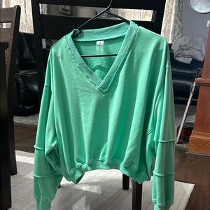 AS Revival Mint Green V-Neck Sweatshirt